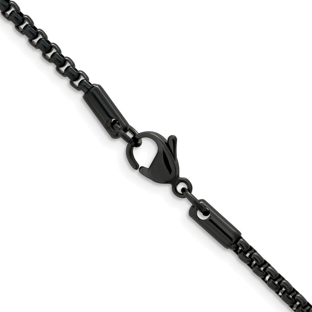 Chisel Stainless Steel Polished Blue and Grey IP-plated 2.5mm 22 inch Box Chain