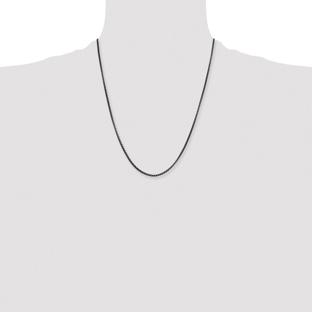 Chisel Stainless Steel Polished Blue and Grey IP-plated 2.5mm 22 inch Box Chain