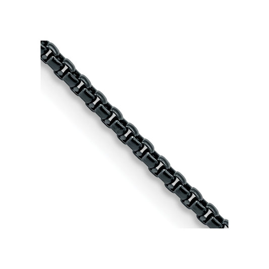Chisel Stainless Steel Polished Blue and Grey IP-plated 2.5mm 24 inch Box Chain