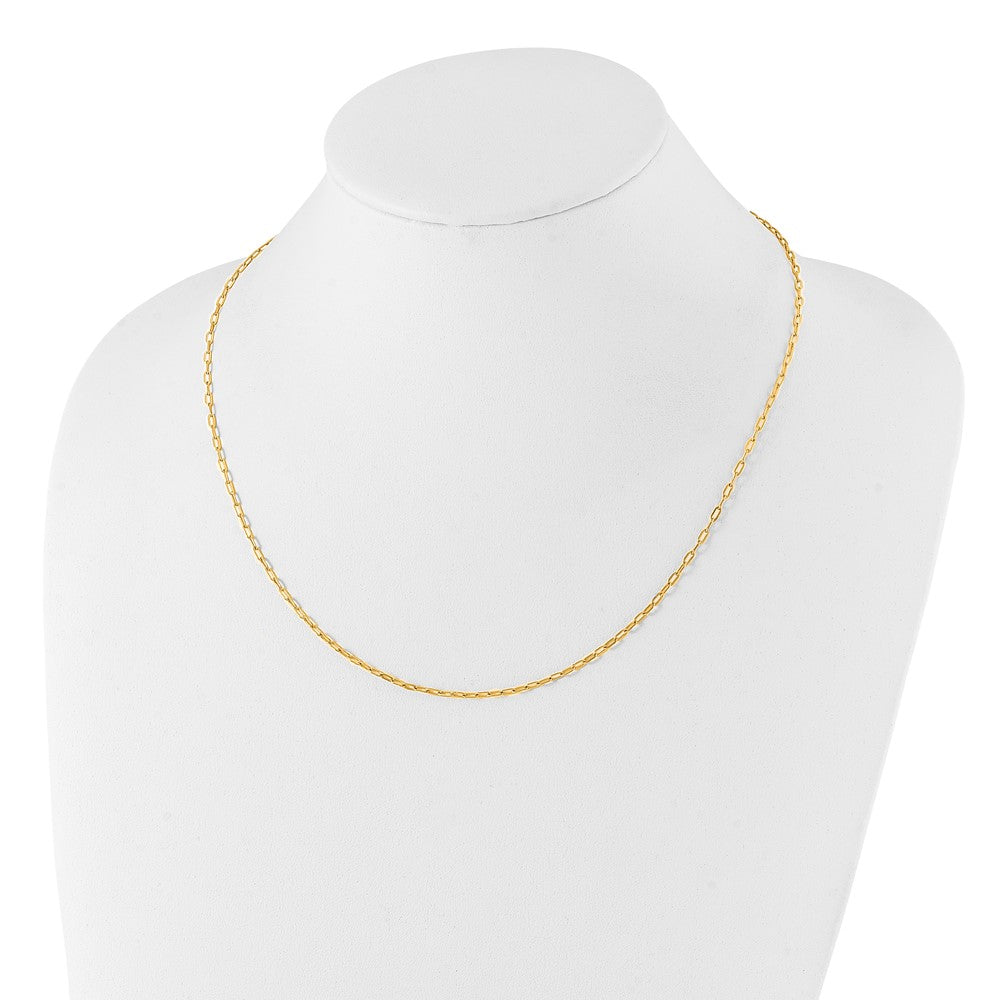 Chisel Stainless Steel Polished Yellow IP-platead Enlongated Open Link Paperclip 20 inch Chain Necklace
