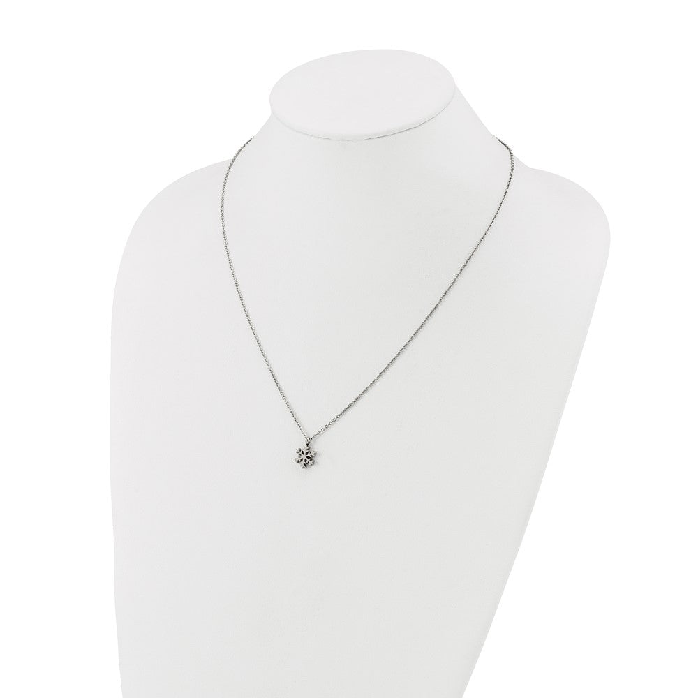 Chisel Stainless Steel Polished Snowflake Pendant on a 20.25 inch Plus 1 inch Extension Cable Chain Necklace