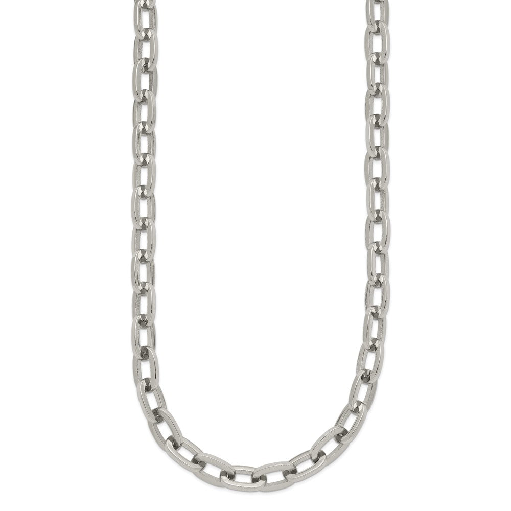 Chisel Stainless Steel Polished 16 inch Plus a 2.5 inch Extension Cable Link Necklace