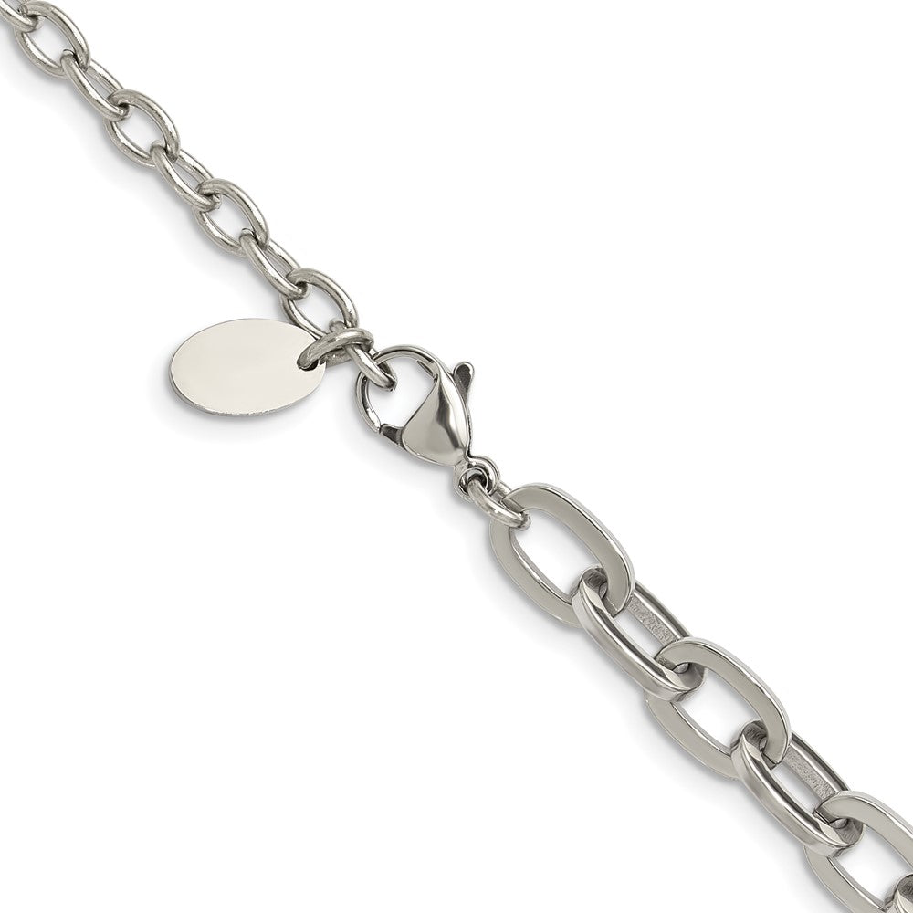 Chisel Stainless Steel Polished 16 inch Plus a 2.5 inch Extension Cable Link Necklace