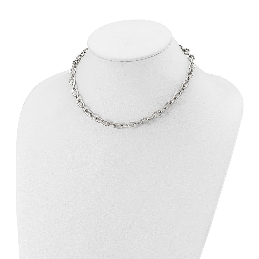 Chisel Stainless Steel Polished 16 inch Plus a 2.5 inch Extension Cable Link Necklace