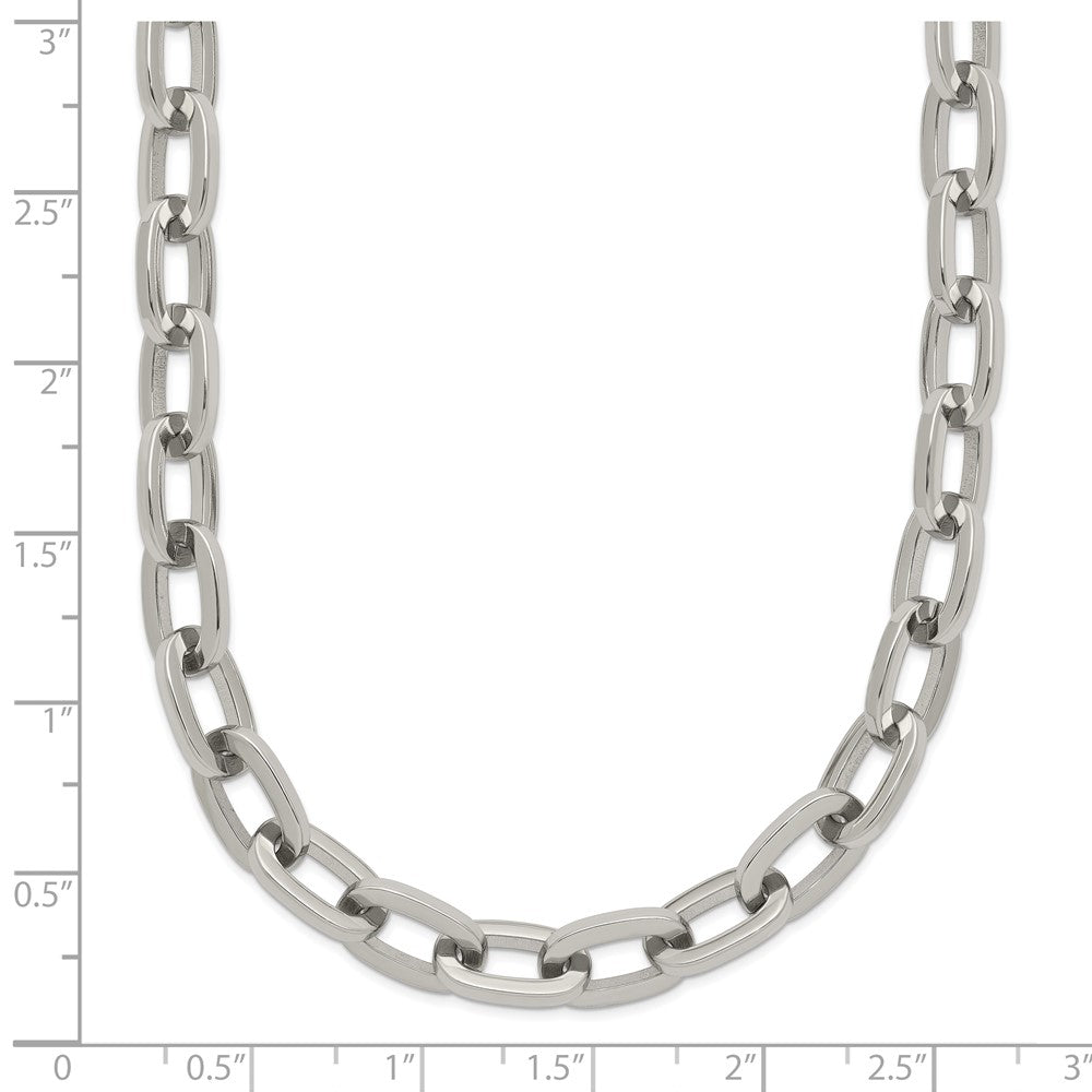 Chisel Stainless Steel Polished 16 inch Plus a 2.5 inch Extension Cable Link Necklace