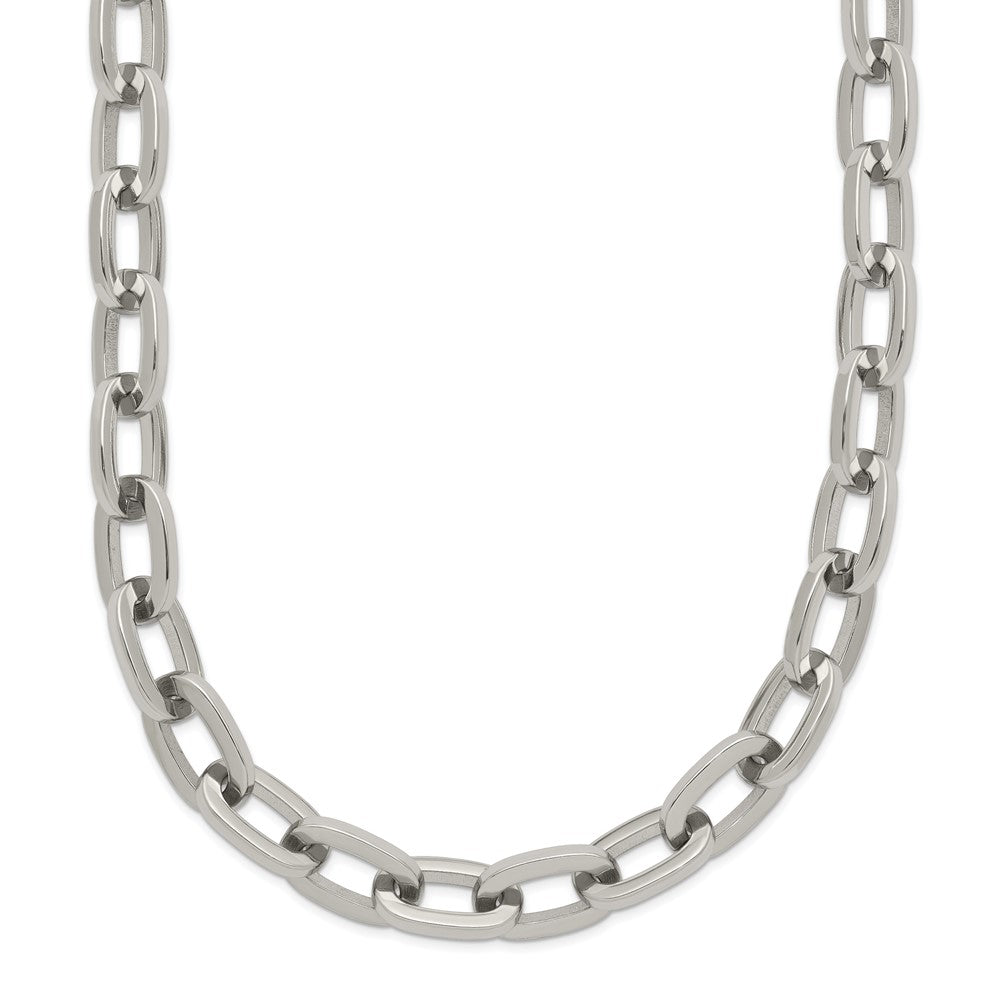 Chisel Stainless Steel Polished 16 inch Plus a 2.5 inch Extension Cable Link Necklace