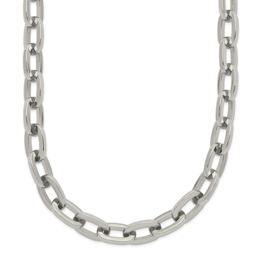 Chisel Stainless Steel Polished 16 inch Plus a 2.5 inch Extension Cable Link Necklace