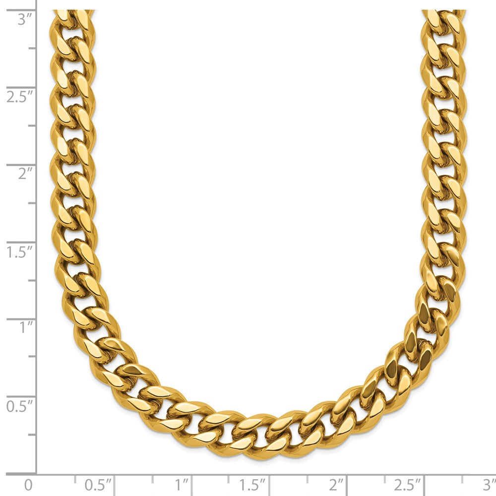 Chisel Stainless Steel Polished Yellow IP-plated 16 inch Plus a 3 inch Extension Curb Link Necklace