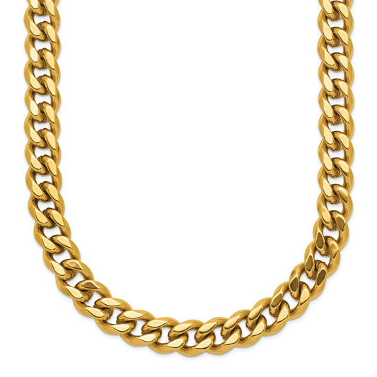 Chisel Stainless Steel Polished Yellow IP-plated 16 inch Plus a 3 inch Extension Curb Link Necklace
