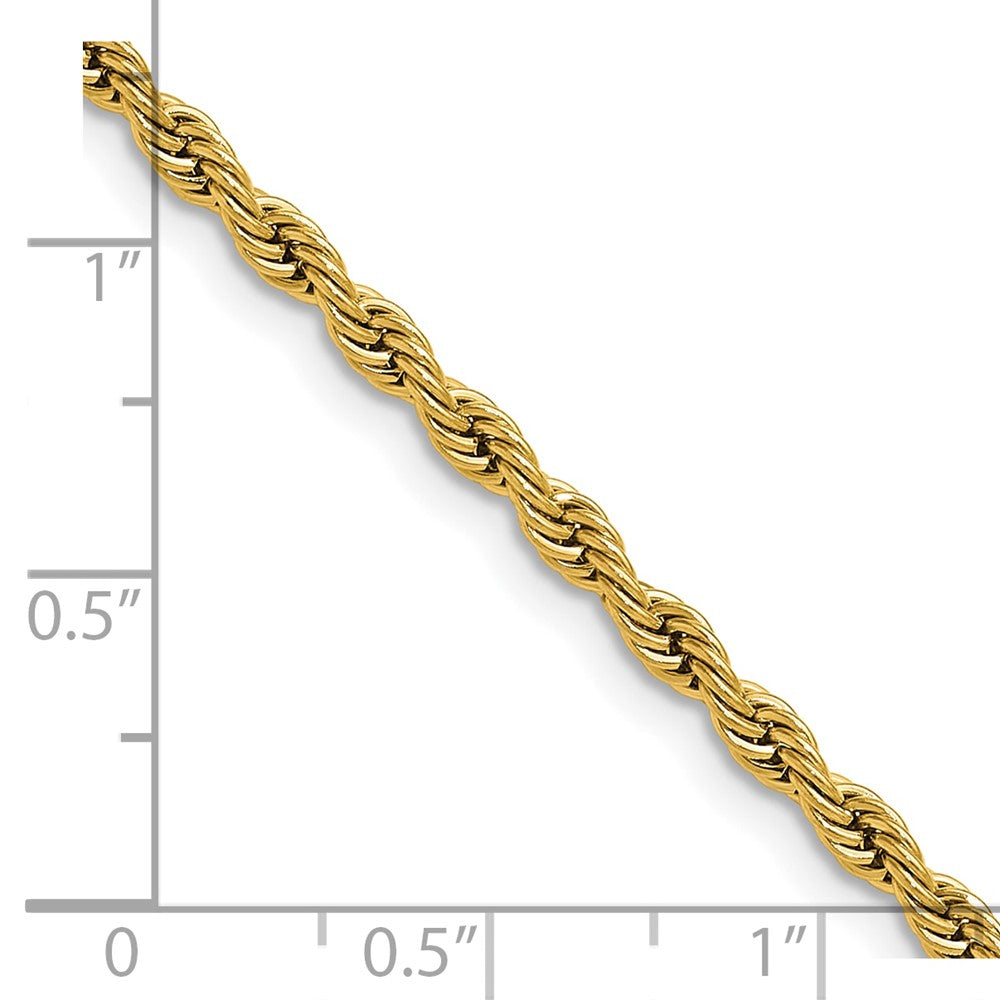 Chisel Stainless Steel Polished Yellow IP-plated 3mm 20 inch Rope Chain