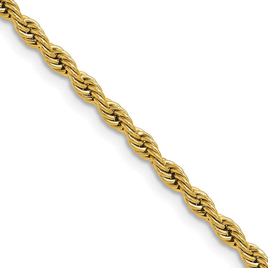 Chisel Stainless Steel Polished Yellow IP-plated 3mm 24 inch Rope Chain
