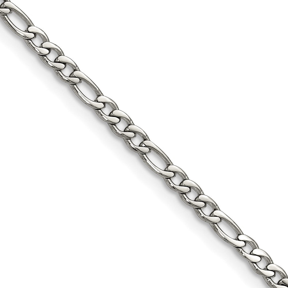 Chisel Stainless Steel Polished 3mm 20 inch Figaro Chain