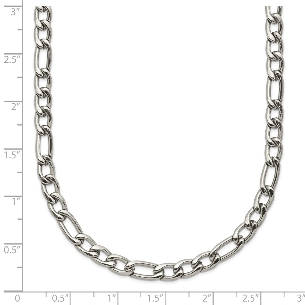 Chisel Stainless Steel Polished 4mm 20 inch Figaro Chain