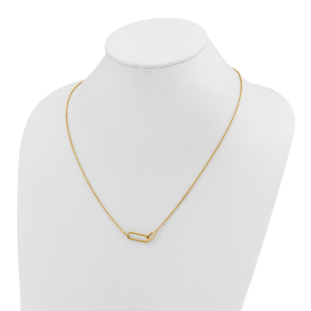 Chisel Stainless Steel Polished Yellow IP-plated Intertwined Links on a 20 inch Plus 2 inch Extension Cable Chain Necklace