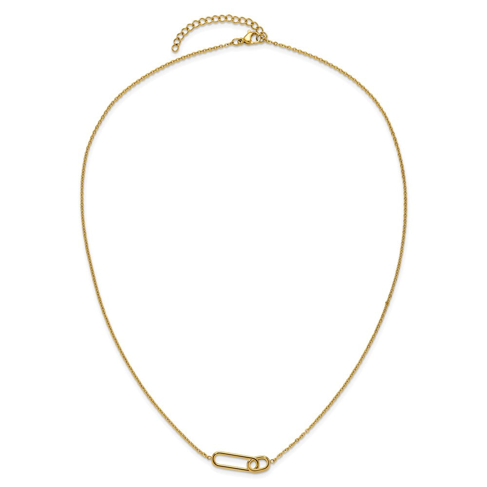 Chisel Stainless Steel Polished Yellow IP-plated Intertwined Links on a 20 inch Plus 2 inch Extension Cable Chain Necklace
