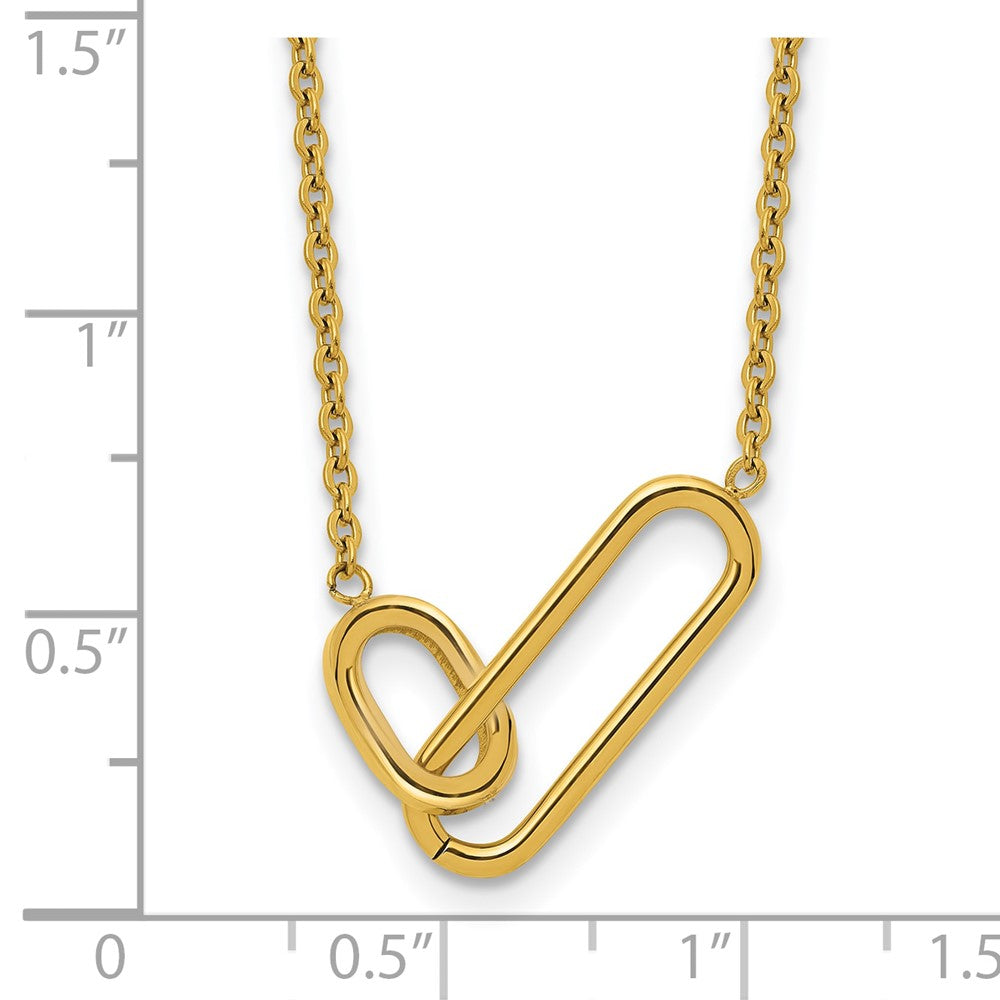 Chisel Stainless Steel Polished Yellow IP-plated Intertwined Links on a 20 inch Plus 2 inch Extension Cable Chain Necklace