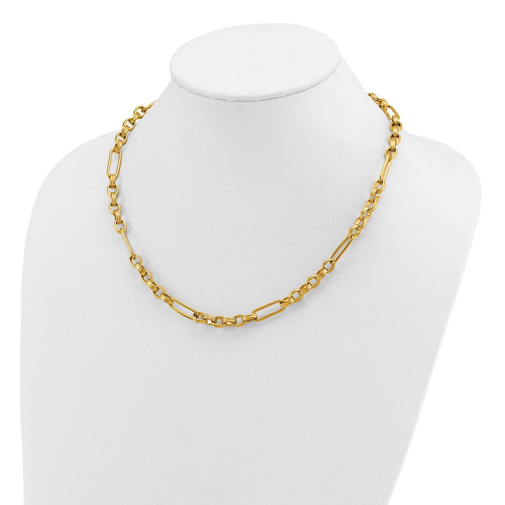 Chisel Stainless Steel Polished Yellow IP-plated 18 inch Plus 1.75 inch Extension Link Necklace