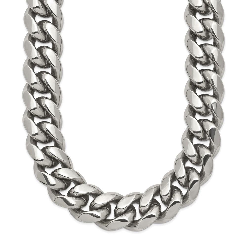 Chisel Stainless Steel Polished 14mm 24 inch Curb Link Necklace