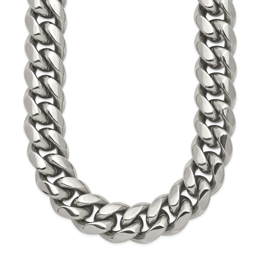 Chisel Stainless Steel Polished 14mm 24 inch Curb Link Necklace