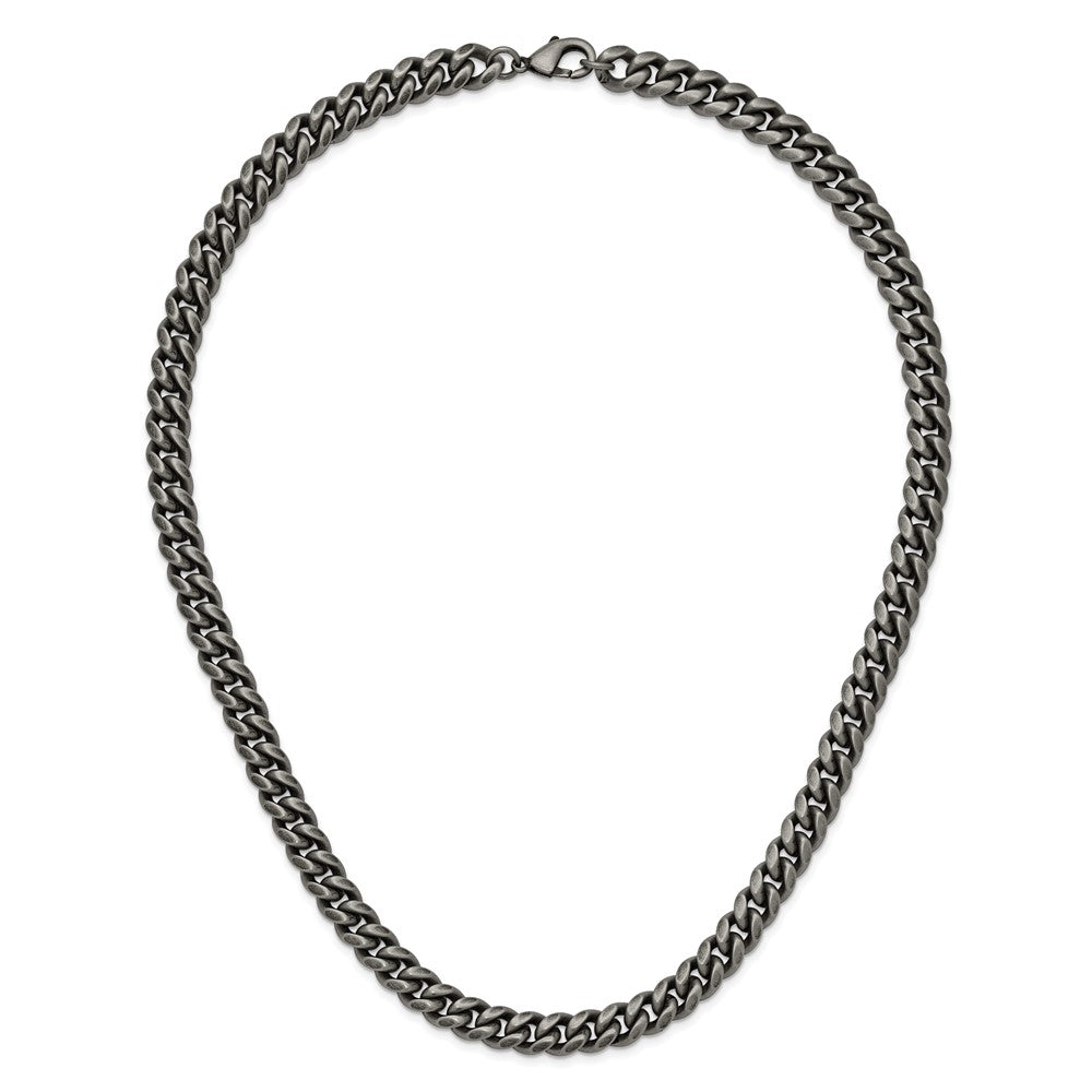 Chisel Stainless Steel Antiqued and Brushed 10mm 24 inch Curb Link Necklace