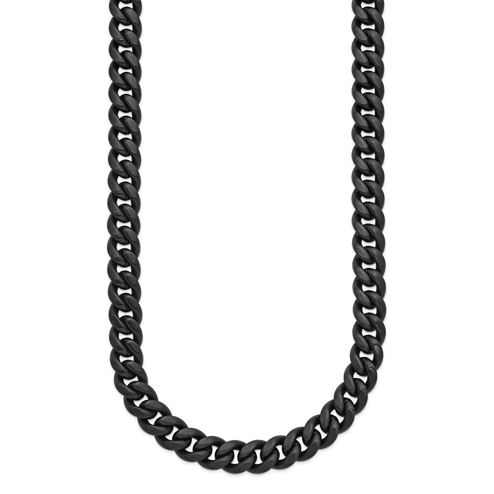 Chisel Stainless Steel Polished Black IP-plated 8mm 24 inch Curb Link Necklace
