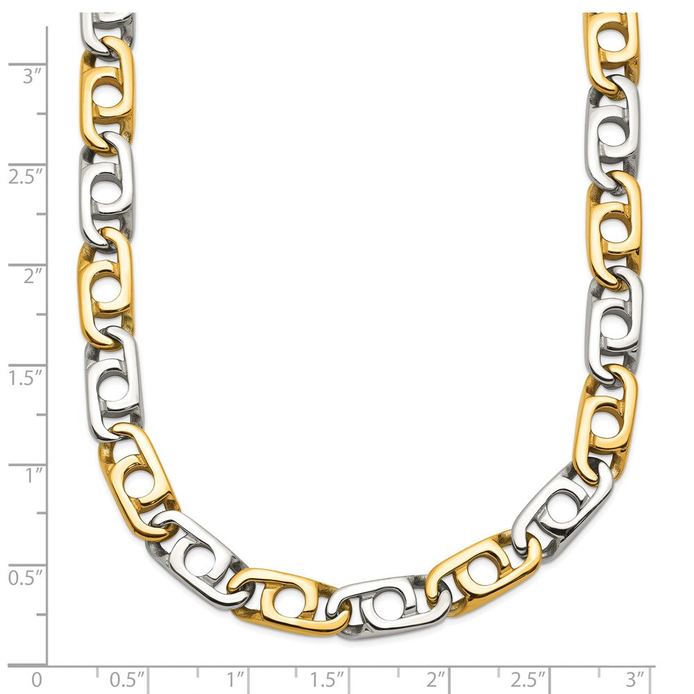 Chisel Stainless Steel Polished Yellow IP-plated 6mm 24 inch Anchor Chain Necklace