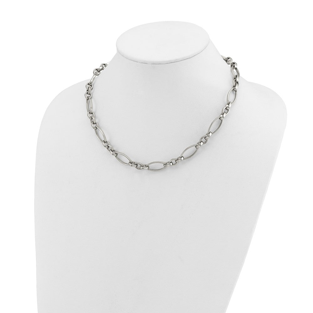 Chisel Stainless Steel Polished Open Link 16 inch Plus a 2 inch Extension Necklace