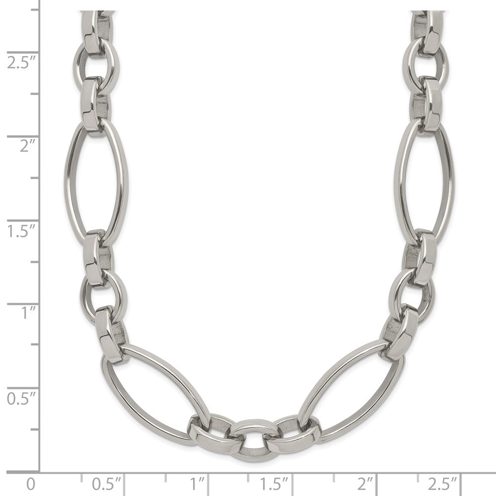 Chisel Stainless Steel Polished Open Link 16 inch Plus a 2 inch Extension Necklace