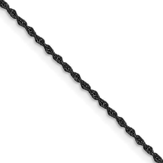 Chisel Stainless Steel Polished Black IP-plated 1.5mm 20 inch Rope Chain