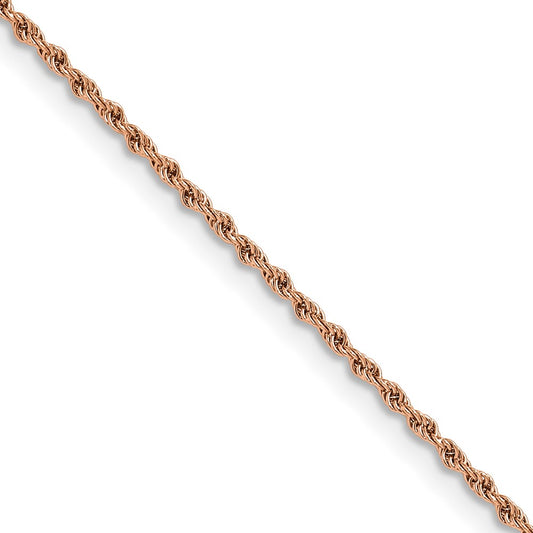 Chisel Stainless Steel Polished Rose IP-plated 1.5mm 16 inch Rope Chain
