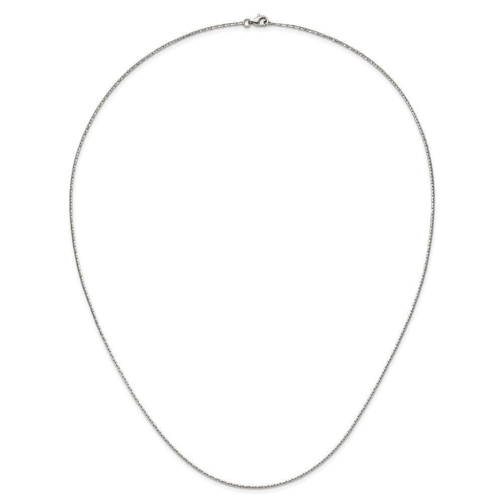 Chisel Stainless Steel Polished 1mm 16 inch Oval Box Chain Necklace