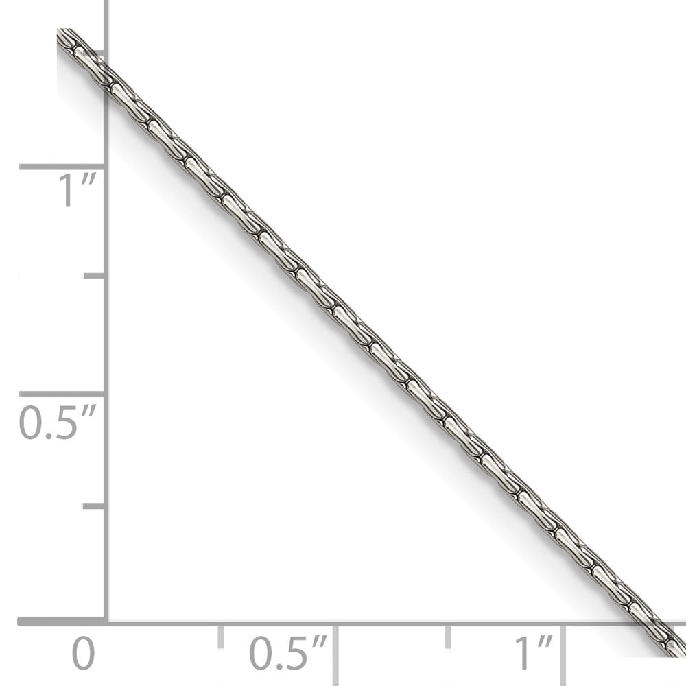 Chisel Stainless Steel Polished 1mm 18 inch Oval Box Chain Necklace