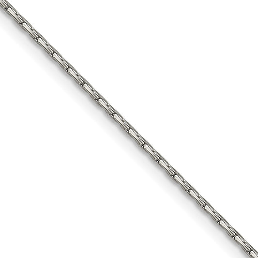 Chisel Stainless Steel Polished 1mm 16 inch Oval Box Chain Necklace