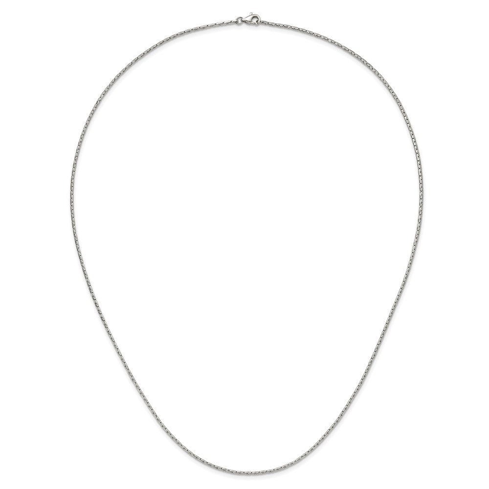 Chisel Stainless Steel Polished 1.5mm 20 inch Oval Box Chain Necklace