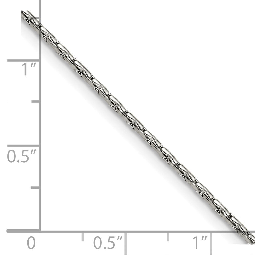 Chisel Stainless Steel Polished 1.5mm 16 inch Oval Box Chain Necklace
