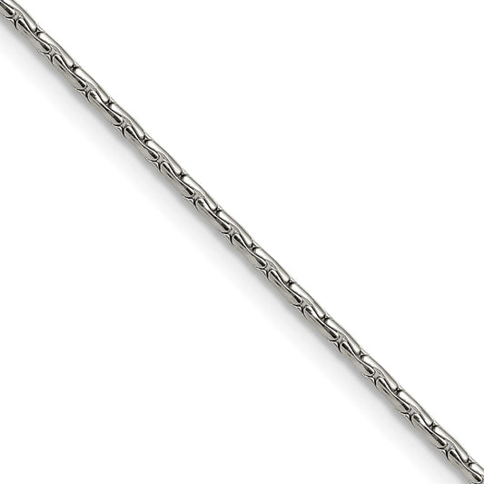 Chisel Stainless Steel Polished 1.5mm 20 inch Oval Box Chain Necklace