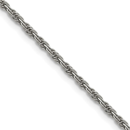 Chisel Stainless Steel Polished 2mm 20 inch Fancy Rope Chain
