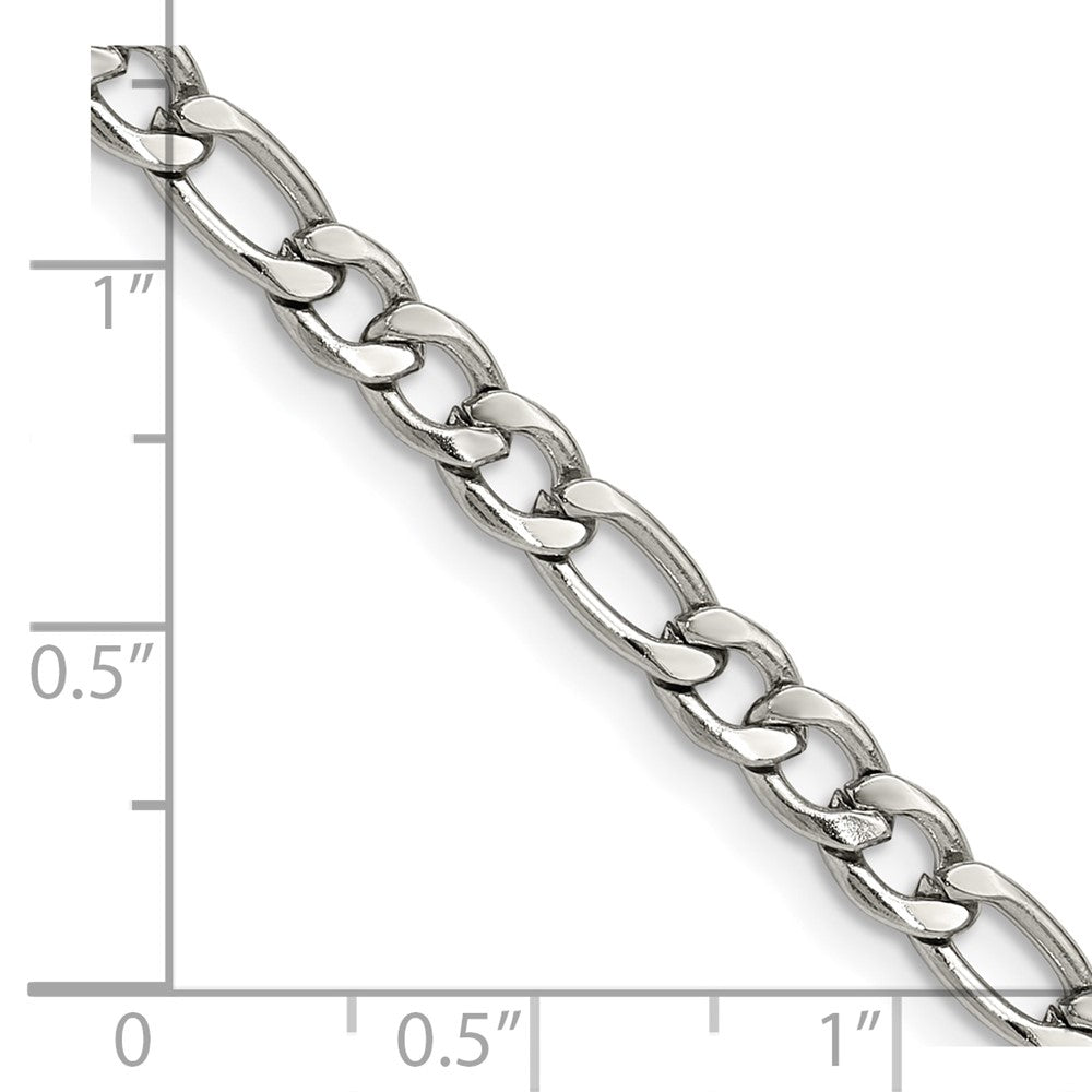 Chisel Stainless Steel Polished 4.5mm 20 inch Figaro Chain