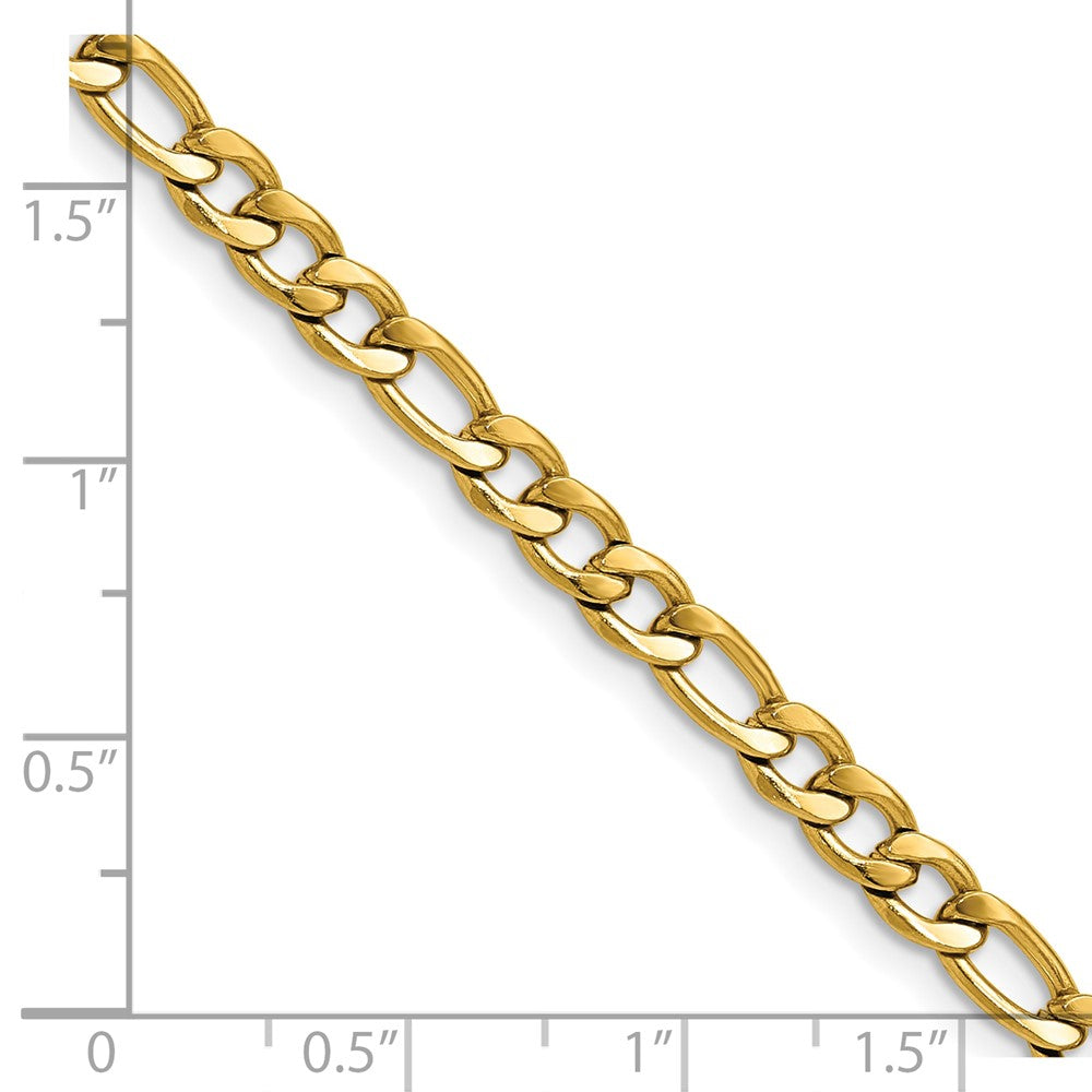 Chisel Stainless Steel Polished Yellow IP-plated 4.5mm 24 inch Figaro Chain