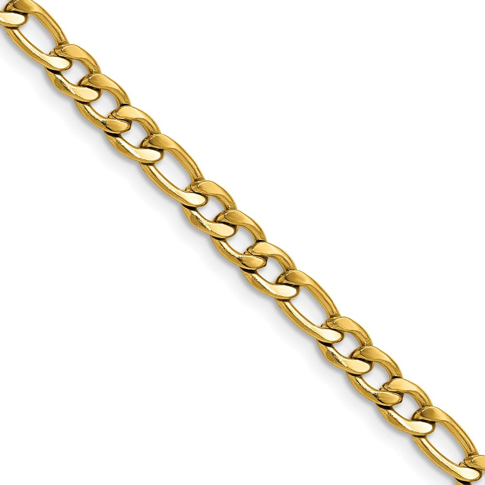 Chisel Stainless Steel Polished Yellow IP-plated 4.5mm 22 inch Figaro Chain
