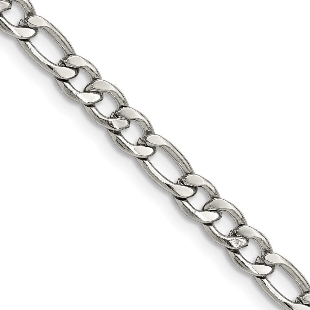 Chisel Stainless Steel Polished 4.5mm 24 inch Figaro Chain