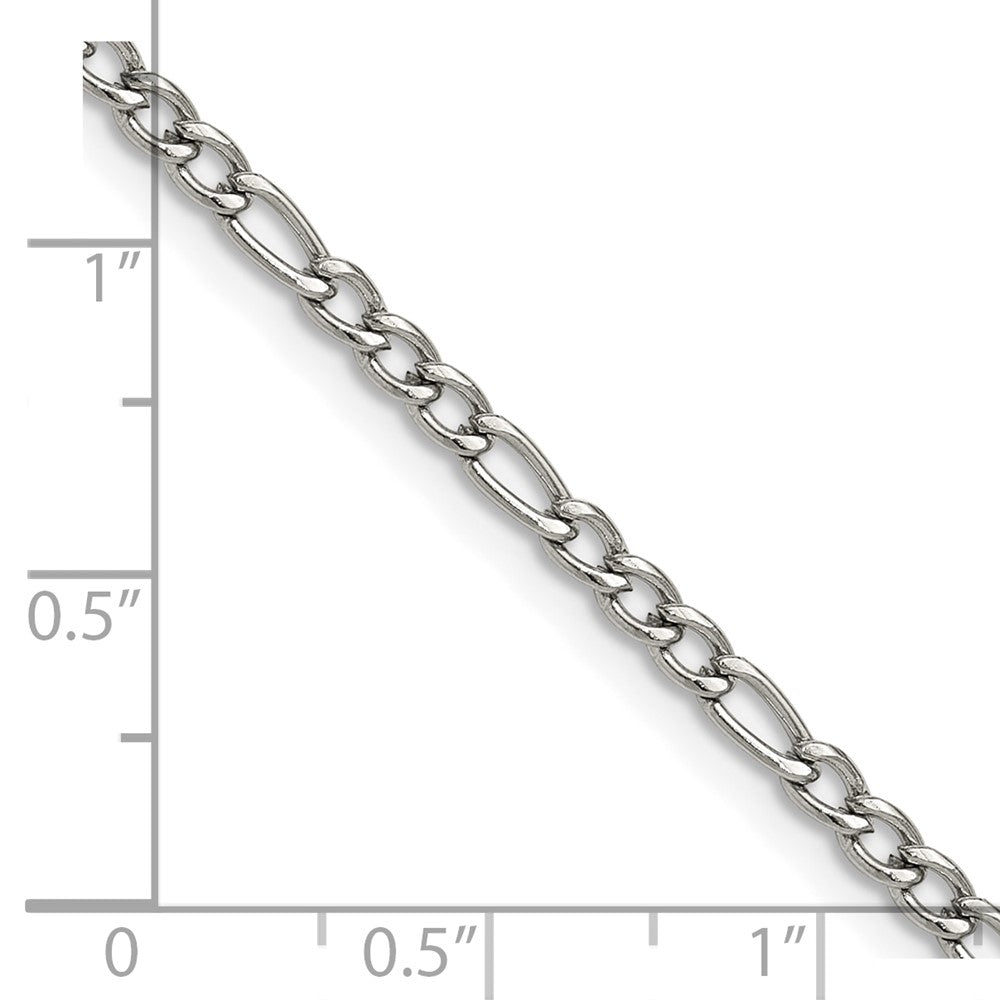 Chisel Stainless Steel Polished 3mm 24 inch Figaro Chain