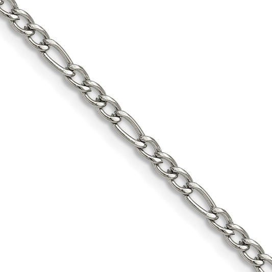 Chisel Stainless Steel Polished 3mm 20 inch Figaro Chain