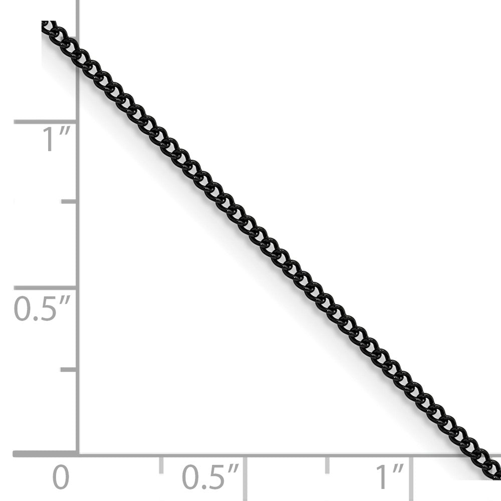 Chisel Stainless Steel Polished Black IP-plated 1.5mm 22 inch Curb Chain