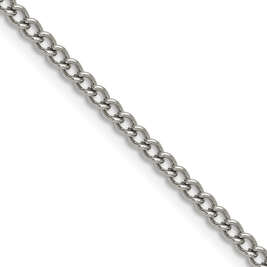 Chisel Stainless Steel Polished 3mm 24 inch Round Curb Chain