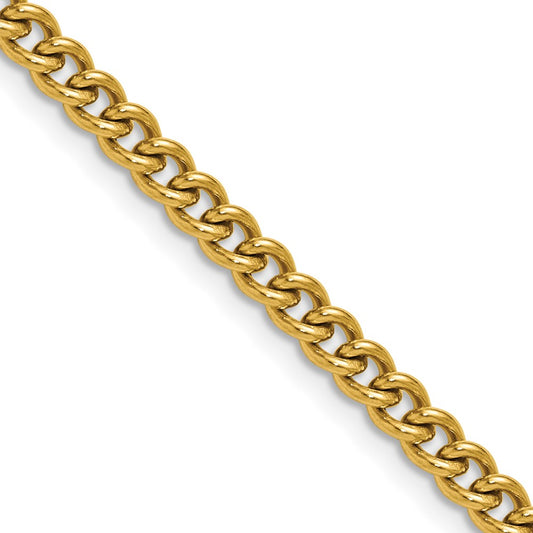 Chisel Stainless Steel Polished Yellow IP-plated 4.5mm 22 inch Round Curb Chain