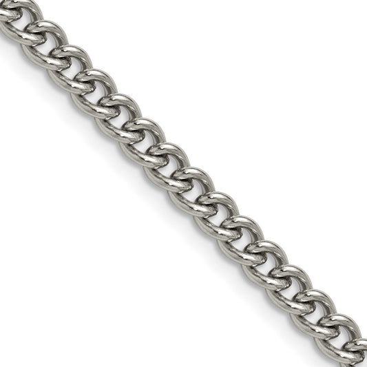 Chisel Stainless Steel Polished 4.5mm 24 inch Round Curb Chain