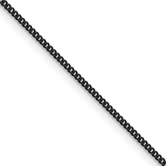 Chisel Stainless Steel Polished Black IP-plated 1.5mm 24 inch Curb Chain