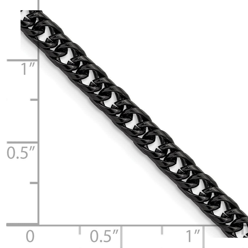Chisel Stainless Steel Polished Black IP-plated 5mm 22 inch Double Curb Chain
