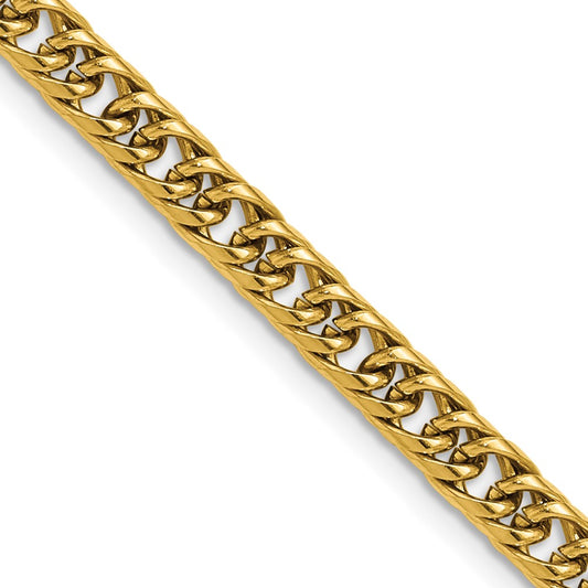Chisel Stainless Steel Polished Yellow IP-plated 5mm 20 inch Double Curb Chain